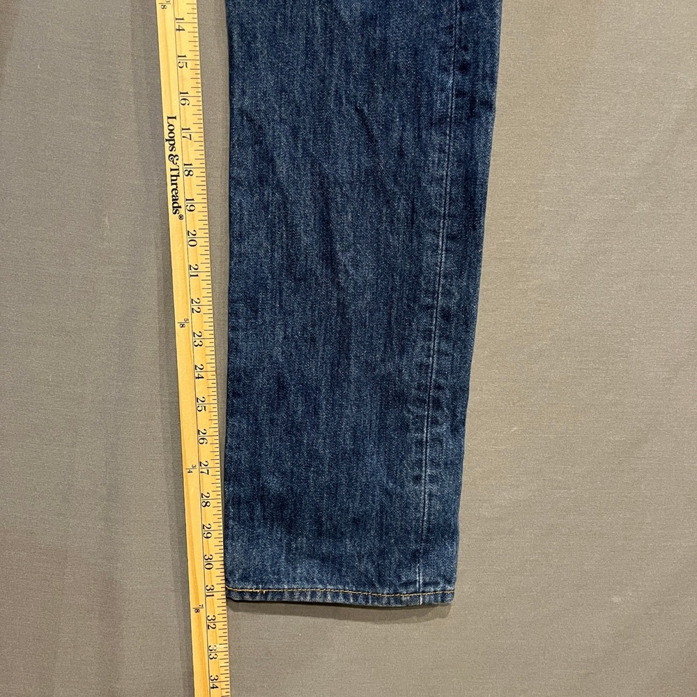 Levi's 501 Original Fit Jeans Men 30x32 Dark Wash Blue Button Fly Denim - Picture 6 of 11